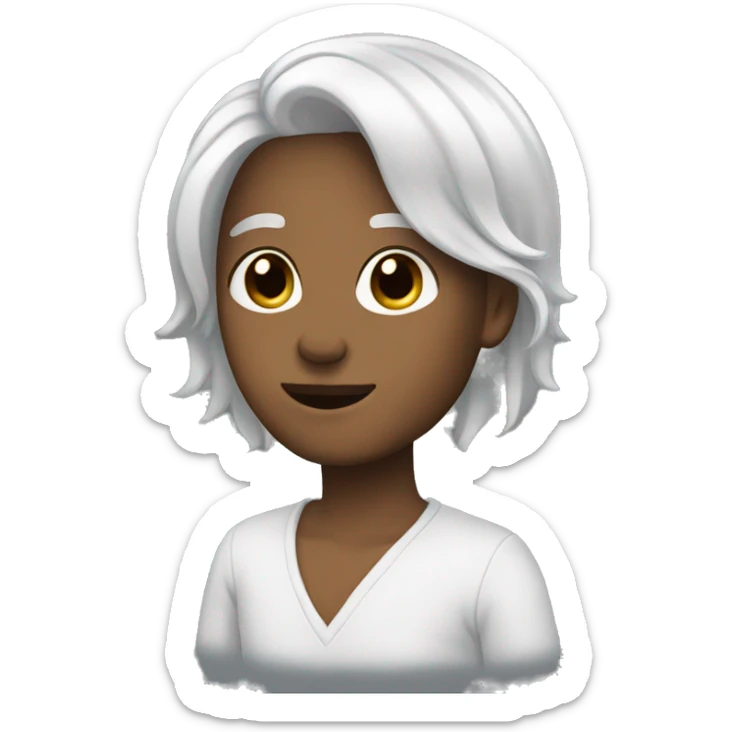 give me the white color hair person sticker