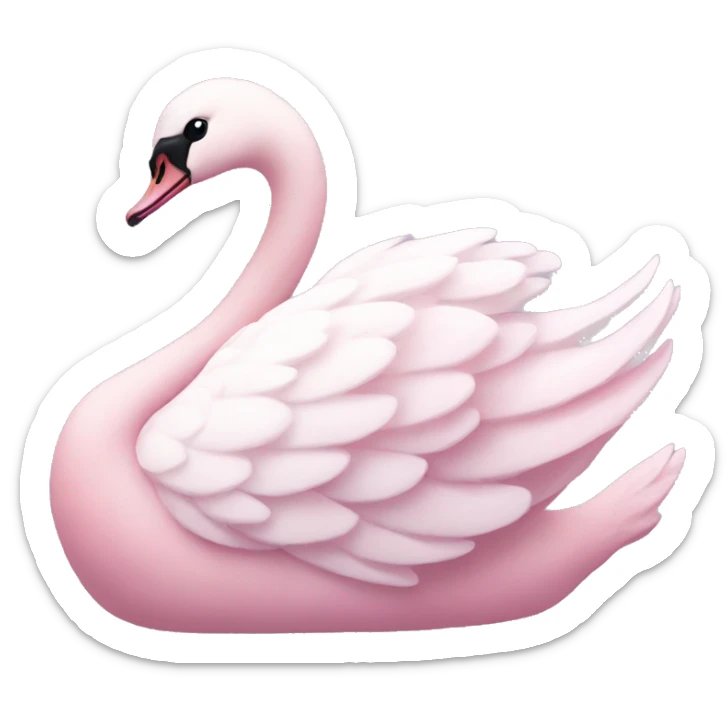 pastel pink swan sticker