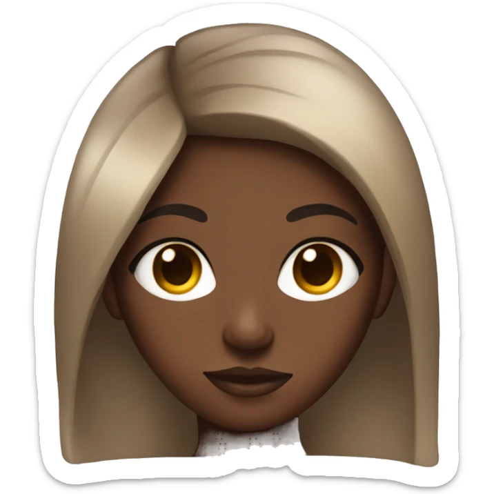 Black girl with slick hair and almond eyes  sticker