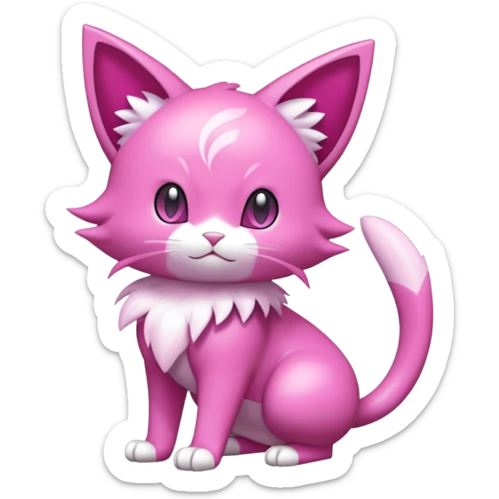 Shiny Purrloin-Skitty-Pokémon-Fakémon-hybrid-creature (full body) sticker