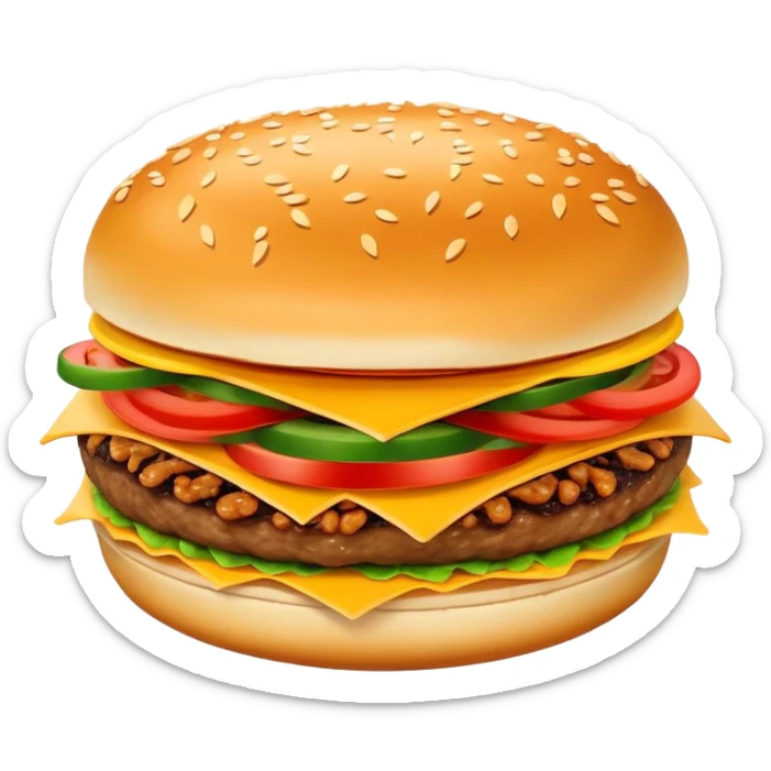 Xi'an Roujiamo Chinese hamburger with shredded meat, simplified emoji style with bold outlines and bright colors, cartoon style Shaanxi specialty in flatbread sticker