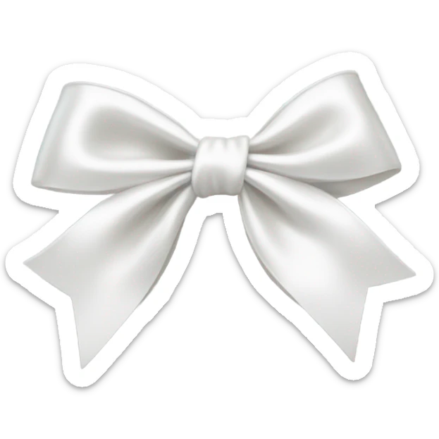 white satin bow sticker