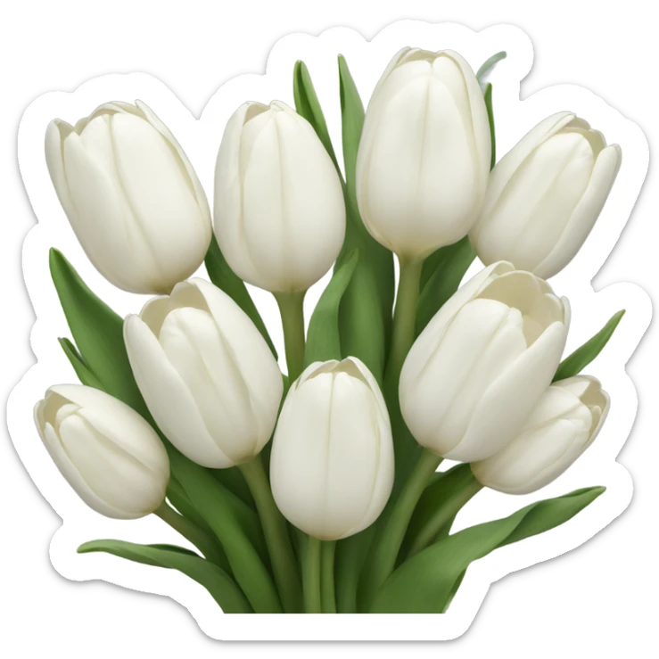 White tulips  sticker