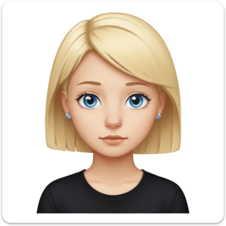 20 year old woman with short blonde hair, a nose piercing and blue eyes  sticker