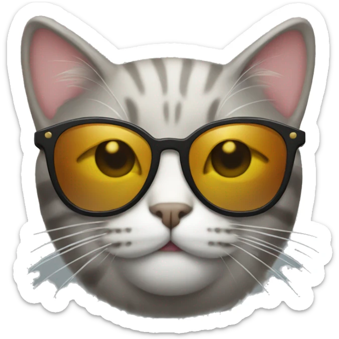 Cat with sunglasses sticker