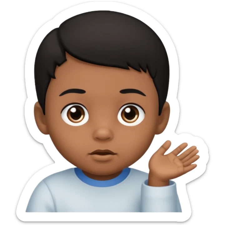 Baby boy with black hair and brown skin and black eyes sticker