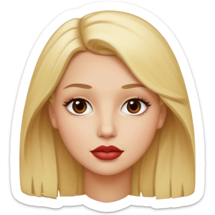 Tengo la tez clara pero en tonalidad cálida, el cabello rubio y ojos oscuros, tengo los labios gruesos sticker