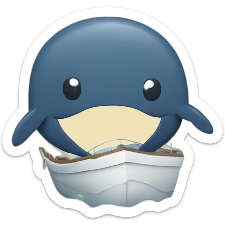 hmm i find a  boat but a whale is down in the next path hmm a whale say anything  sticker