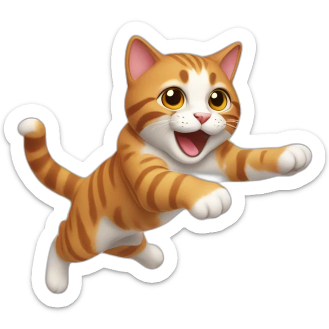 Jumping cat sticker