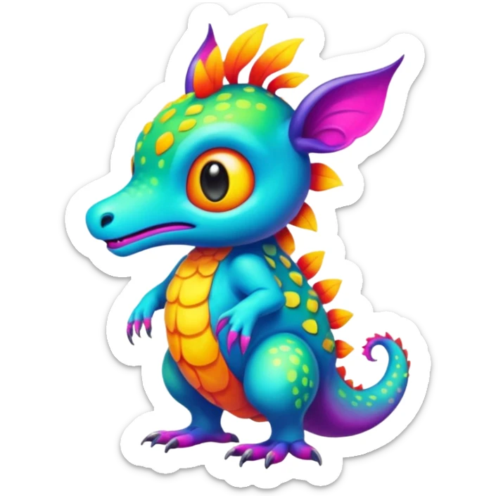 Colorful Exotic Pokémon-Animal-Digimon-Monster-Beast-Fakémon-hybrid-creature (full body) sticker