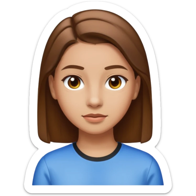 A fat girl in 7th grade, in a slick back hairdo, and she has brown hair  sticker