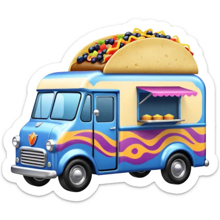 1953 Fiery hot Blueberry Cheesecake holographic hot wheel food taco hot salsa truck sticker