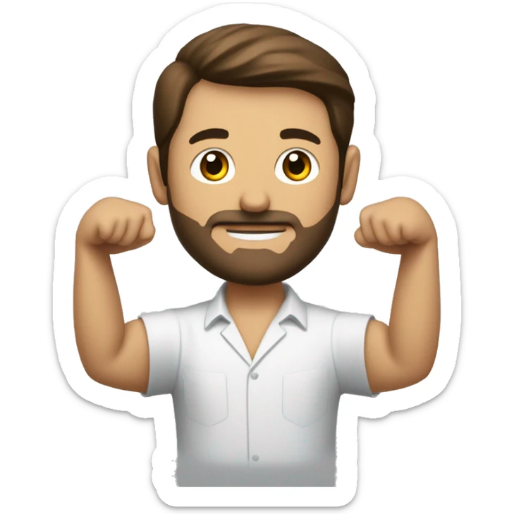 Hombre con pose de autoridad, con los brazos cruzados frente al pecho con una ceja levantada (como diciendo "te lo dije"). sticker