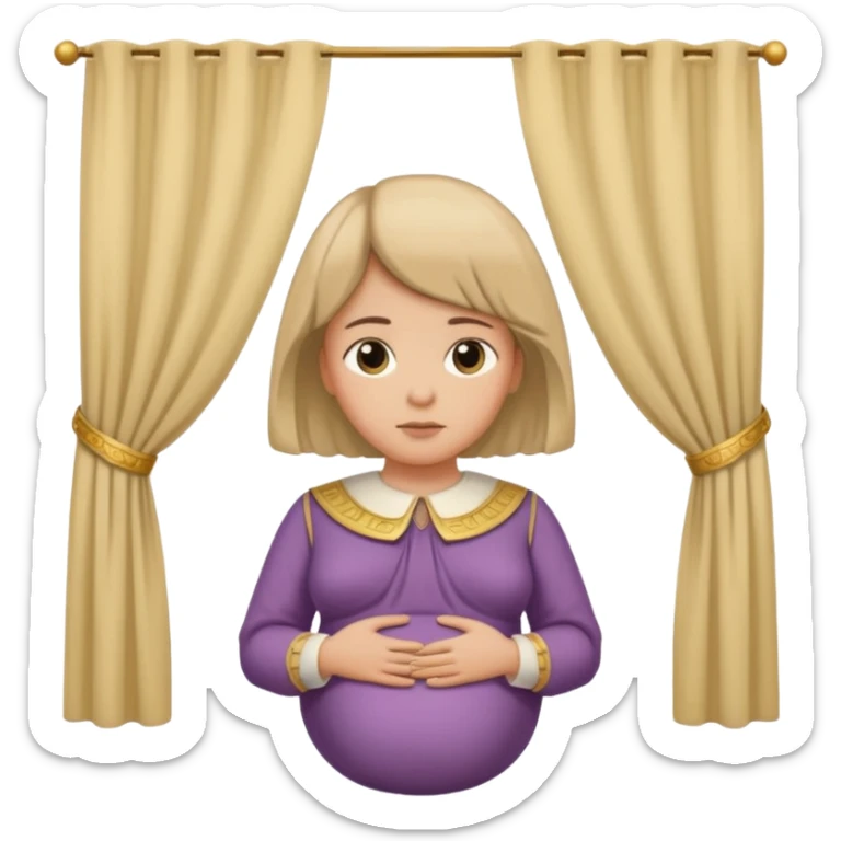 🫃 but with parted middle hair (curtains)  pregnant and in a roman collar  sticker