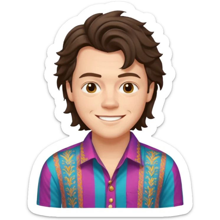 une joli personne qui ressemble a harry styles, avec beaucoup de details qui sourit sticker