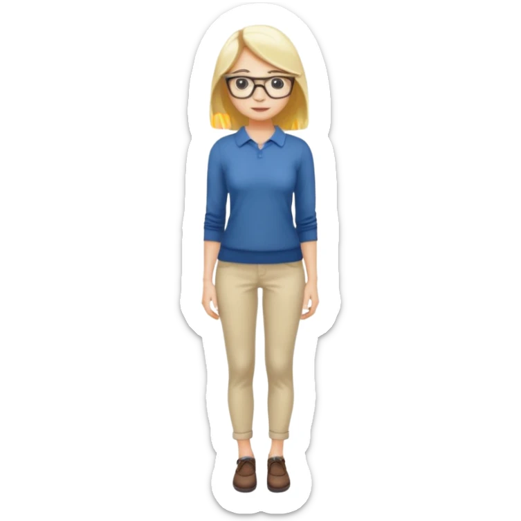  One Dominatrix blonde hair and glasses full body posing  sticker