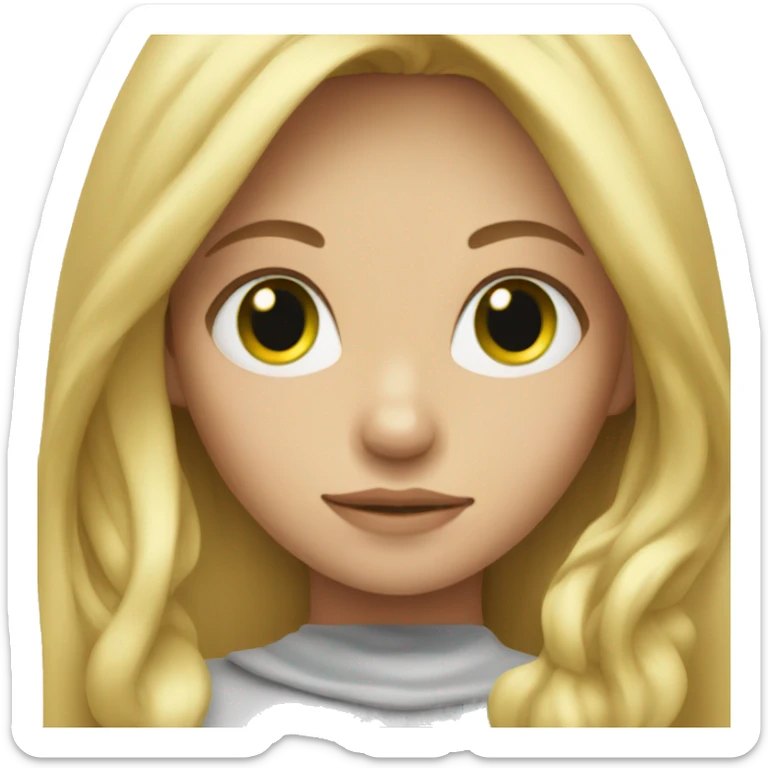 girl with green eyes and long blonde hair sticker