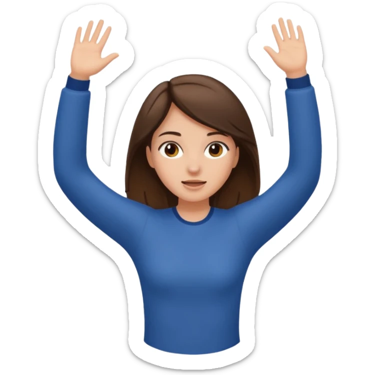I want a falling emoji of girl (falling horizontally keeping her one hand up) sticker