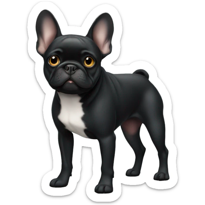 Black Frenchie standing sticker