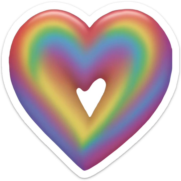 rainbow heart  sticker