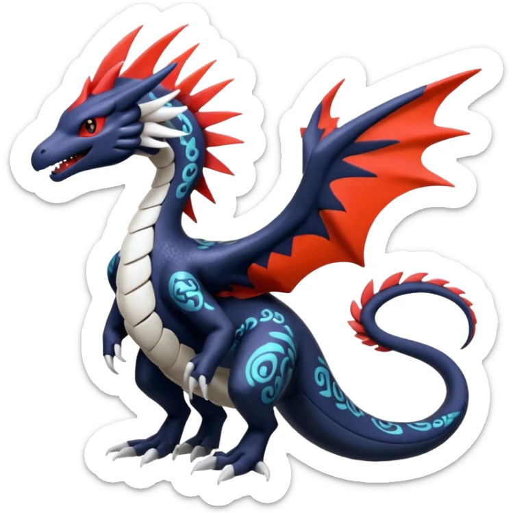 Yveltal-Lugia-Salandit-Silvally-Fakémon-hybrid-creature (full body)  sticker
