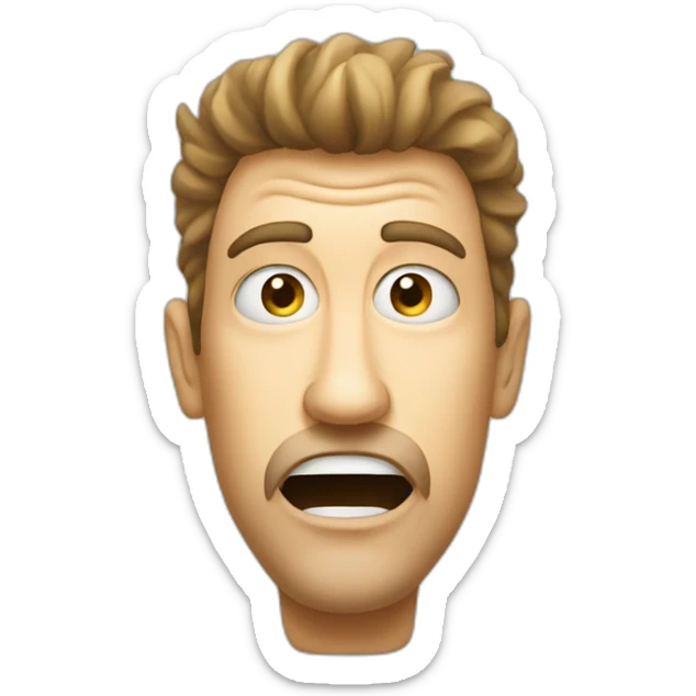 crazy head of a man looking out of the toilet sticker