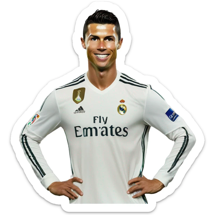  cristiano ronaldo haciendo su iconica celebración de quitarse la camiseta sticker