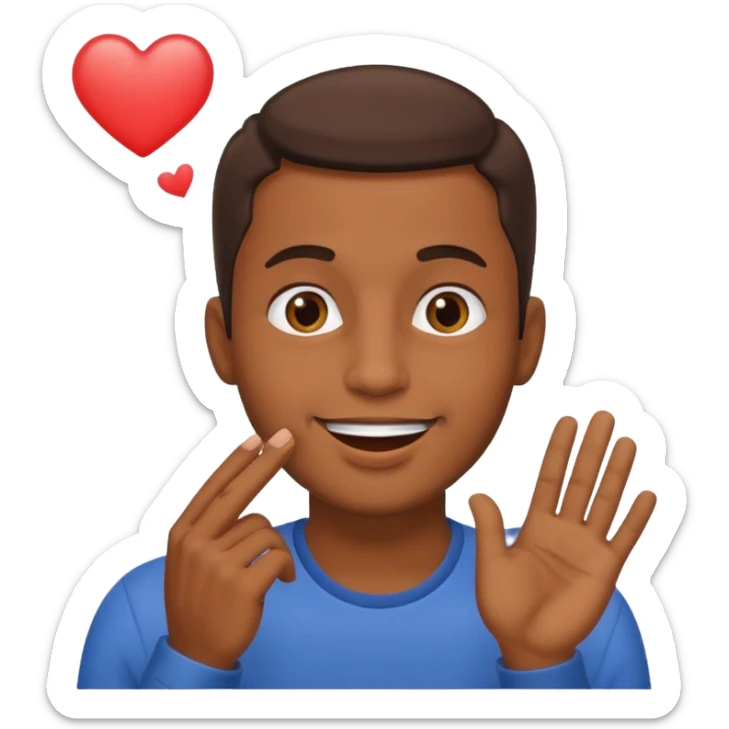 Un homme brun qui envoi un bisous. sticker