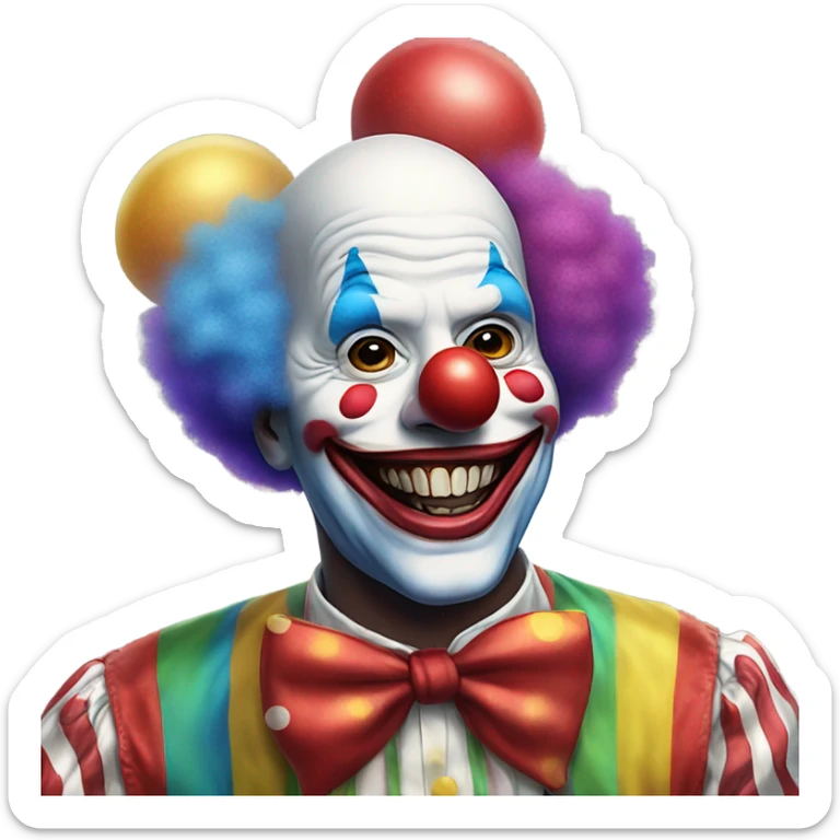 Biden having fun at a clown party wearing clown makeup and big shoes sticker