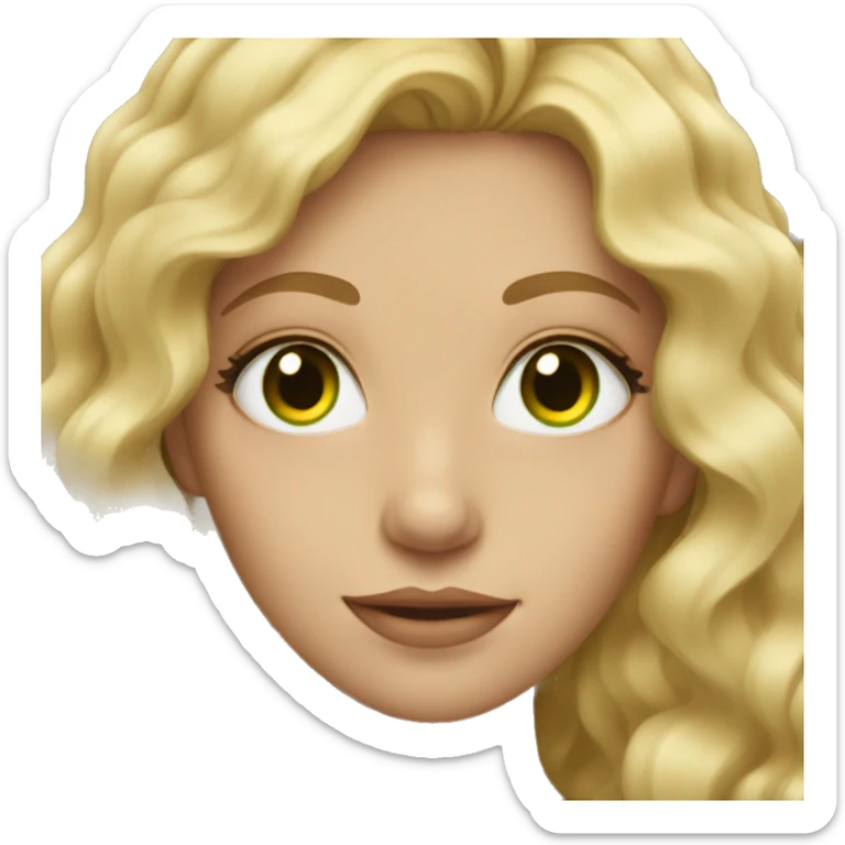 girl with wavy blonde hair and green eyes sticker