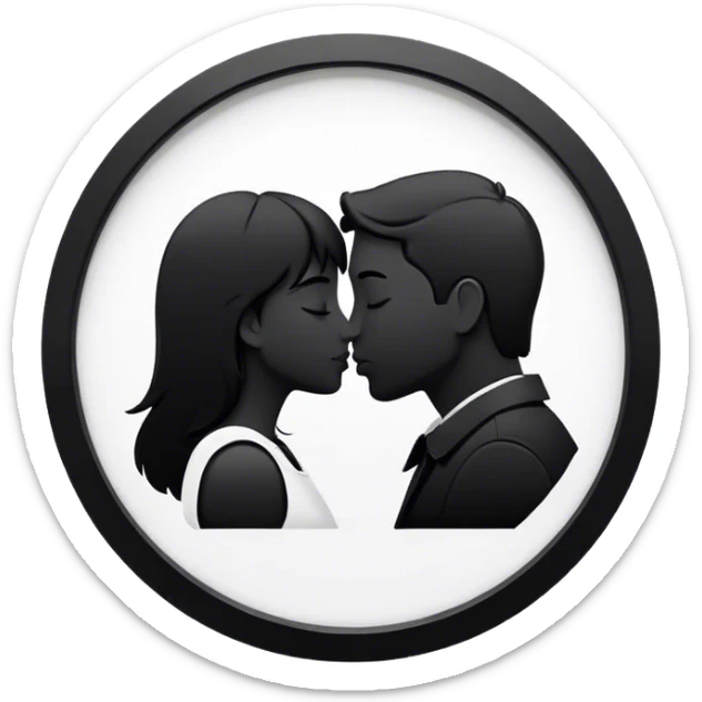 Black netflix logo On white silhouette of a couple kissing each other sticker