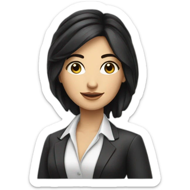 a very smart business arab white girl with black hair sticker