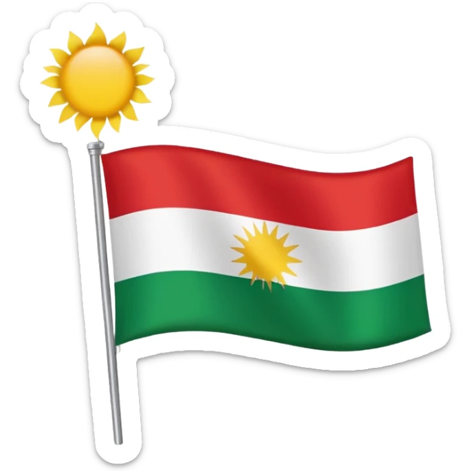 create a kurdishtan flag emoji. the shape of flag is like usual flag emojis alright sticker