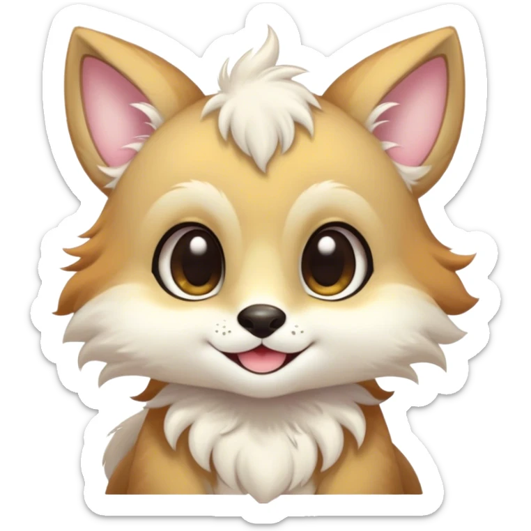 Kawaii bright fantasy ethereal anthro fursona animal sticker