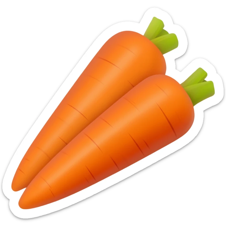A white plate with 2 carrots in it sticker
