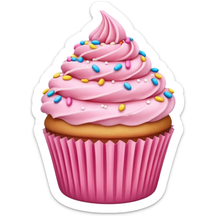 Cupcake with pink icing sticker
