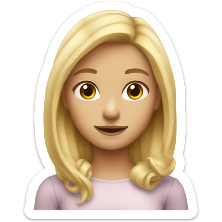 Cute blonde girl sticker