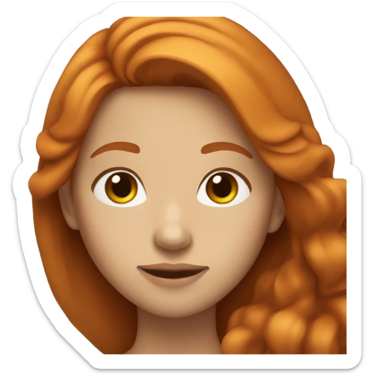 Long hair ginger girl brown eyes sticker