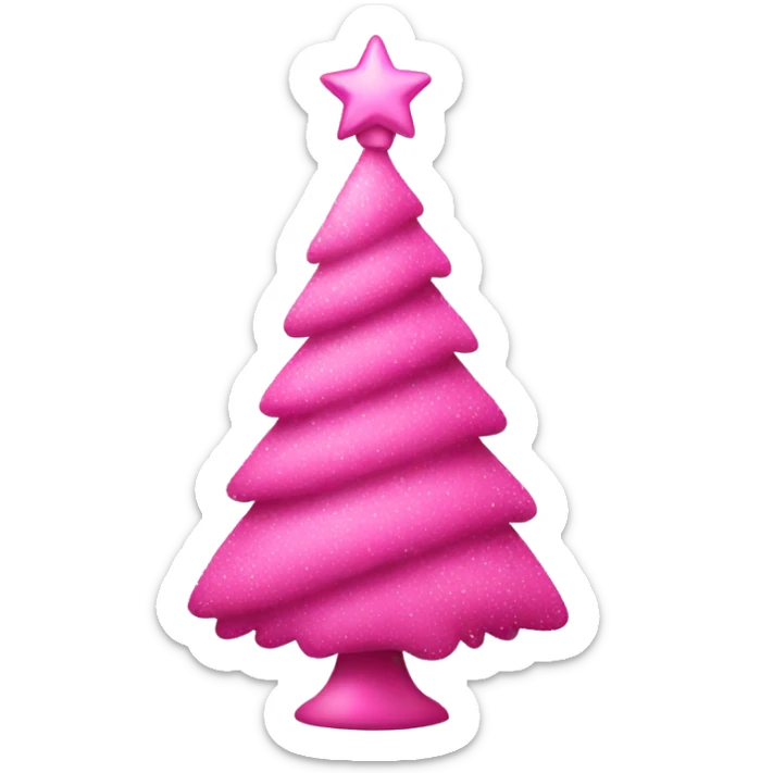 Pink christmas tree sticker
