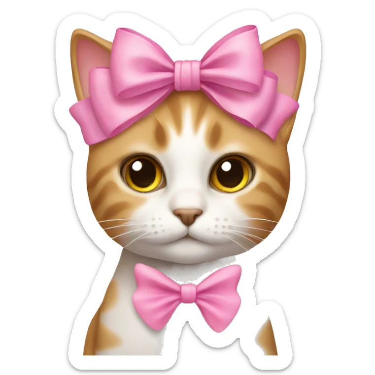 Cat with pink bow sticker