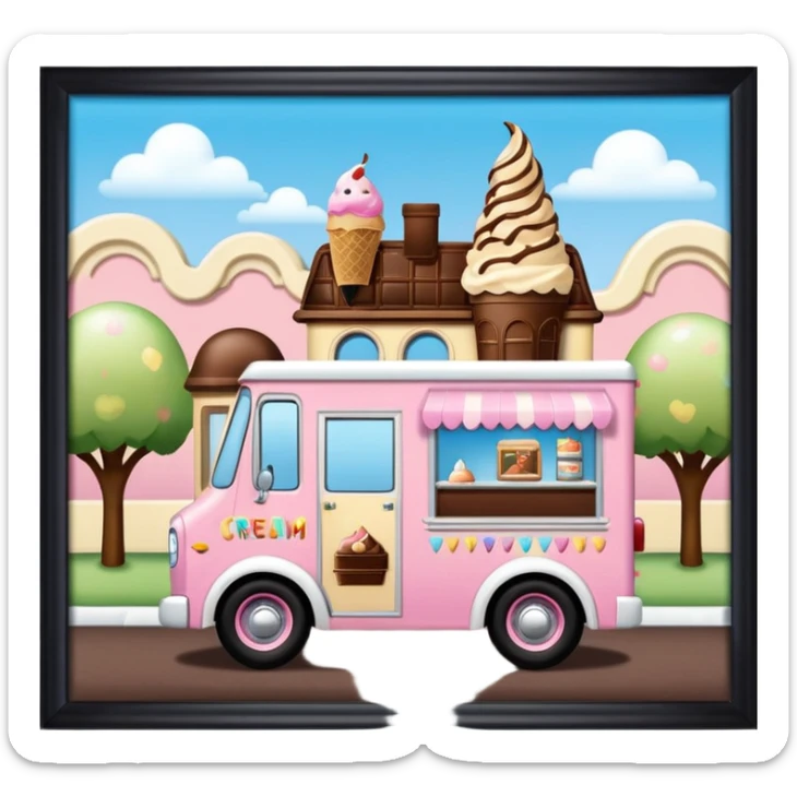 Krazy Ken Jenkins 4wd 1924 racing ice cream with chocolate, nuts and sprinkles dream house food truck  sticker