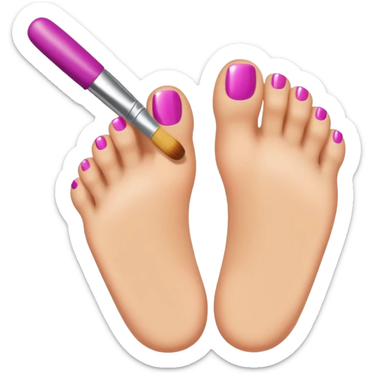 Crest an emoji of toes being painted with nail polish brush like this emoji 💅 sticker