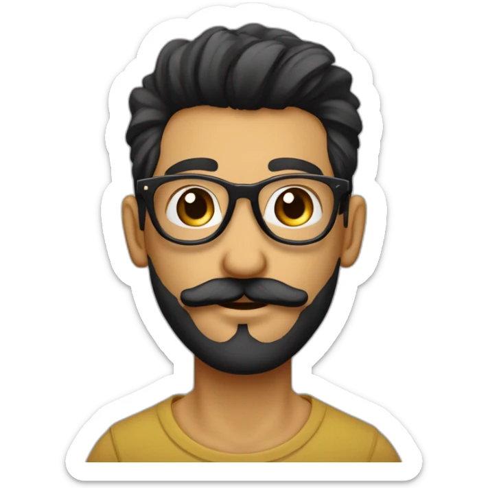 chico guero con lentes hipster, cabello negro despeinado con arete en la oreja izquierda no barba, no bigote sticker