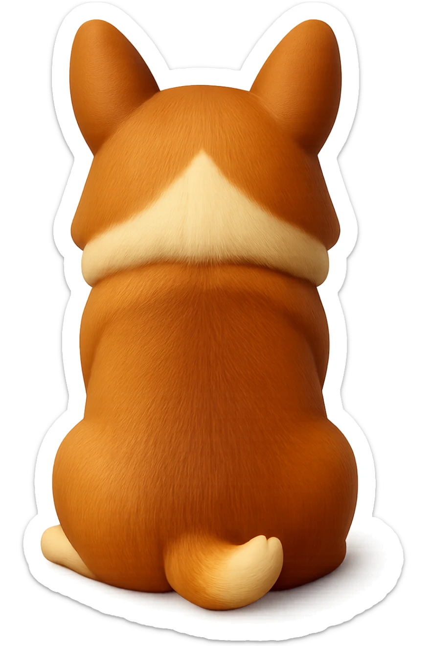 Turn this dog photo into a 3D emoji style with realistic fur texture, keeping all details and the same pose. Transparent background. The style should resemble microsoft style 3d fluent emojis. sticker
