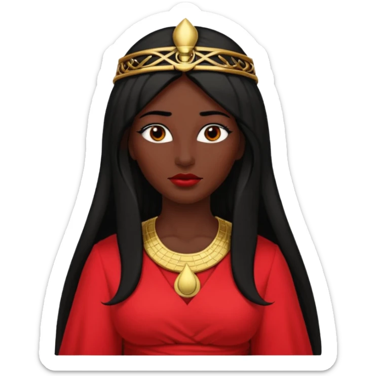 Isis, Mother of Gods from Gods and Goddesses with long black hair, red outfit sticker