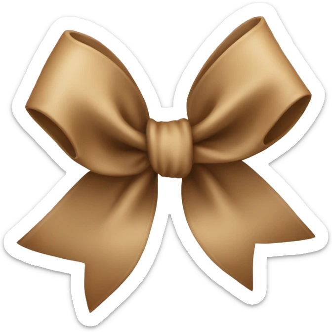 Light brown bow sticker