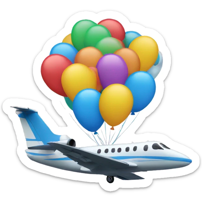 Jet carrying balloons  sticker