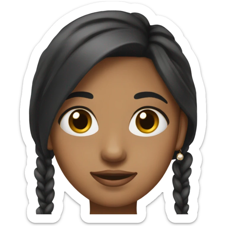 girl with straight blackish brown hair brown eyes and jewellery sticker