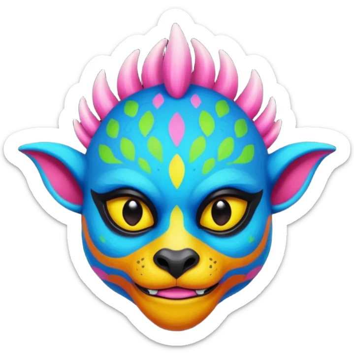 Dark vibrant pastel bright neon colorful edgy exotic painted Fakémon-Pokémon-Vernid-creature sticker