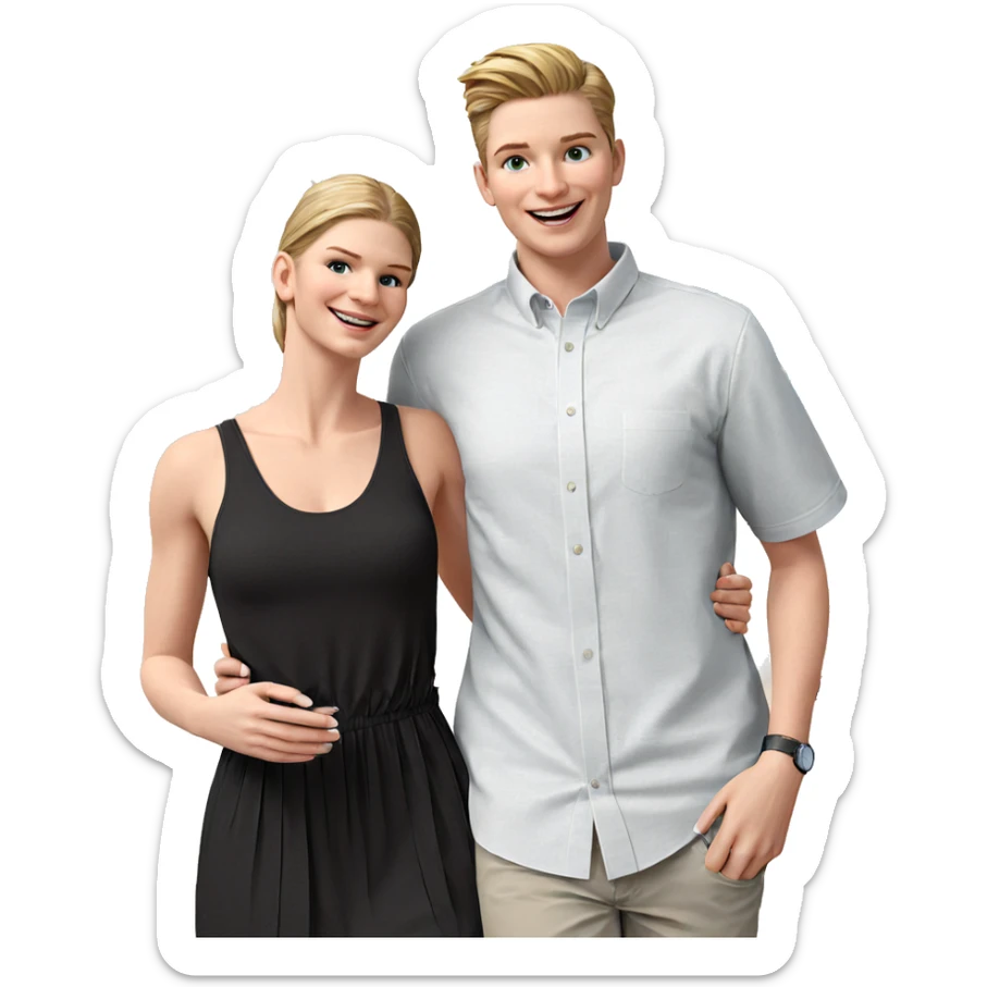 blonde beauty with joyful companions sticker